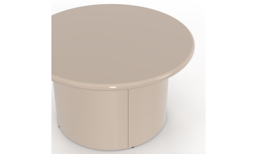 Table basse ronde Bliss laquée taupe Ø70cm