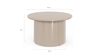 Table basse ronde Bliss laquée taupe Ø70cm