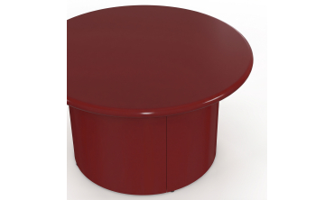 Table basse ronde Bliss laquée bordeaux Ø70cm