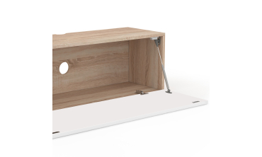 Meuble TV suspendu Michigan bois et blanc L180cm