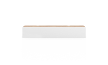 Meuble TV suspendu Michigan bois et blanc L180cm