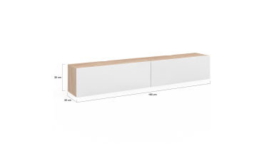 Meuble TV suspendu Michigan bois et blanc L180cm