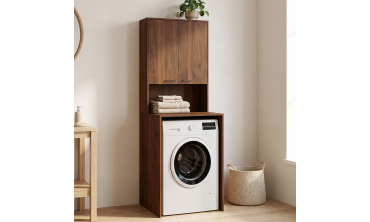 Meuble dessus machine à laver Will effet noyer