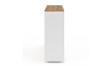 Buffet Toby 3 portes blanc et bois 100cm