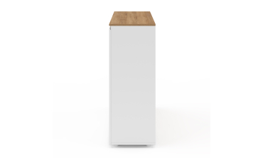 Buffet Toby 3 portes blanc et bois 100cm