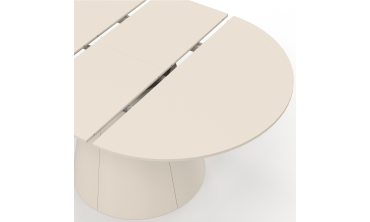 Table à manger ronde extensible Elvis beige Ø110-150cm