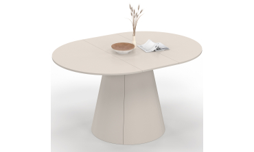 Table à manger ronde extensible Elvis beige Ø110-150cm