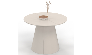 Table à manger ronde extensible Elvis beige Ø110-150cm