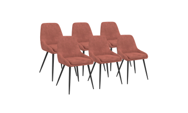Chaises Olivia velours terracotta pieds métal - lot de 6
