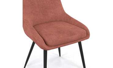 Chaises Olivia velours terracotta pieds métal - lot de 6