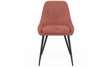 Chaises Olivia velours terracotta pieds métal - lot de 6