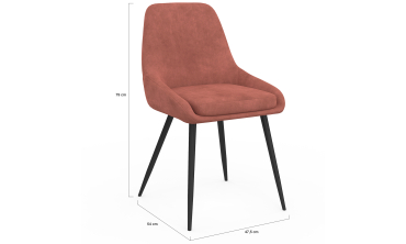 Chaises Olivia velours terracotta pieds métal - lot de 6