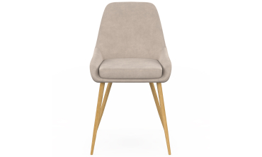 Chaises Olivia velours taupe pieds effet bois - lot de 6