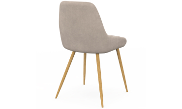Chaises Olivia velours taupe pieds effet bois - lot de 4