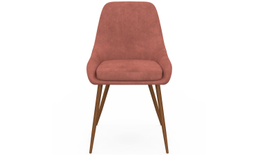 Chaises Olivia velours terracotta pieds effet noyer - lot de 4