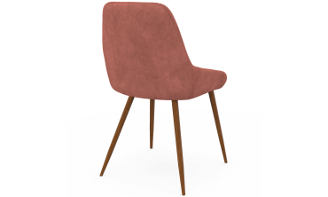 Chaises Olivia velours terracotta pieds effet noyer - lot de 4