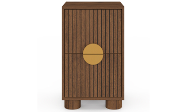 Tables de chevet Arva lattes effet noyer - lot de 2