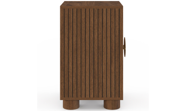 Tables de chevet Arva lattes effet noyer - lot de 2