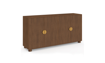 Buffet Arva 4 portes lattes effet noyer 160cm