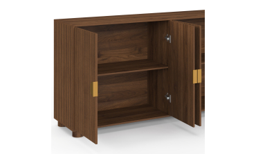 Buffet Arva 4 portes lattes effet noyer 160cm