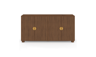 Buffet Arva 4 portes lattes effet noyer 160cm