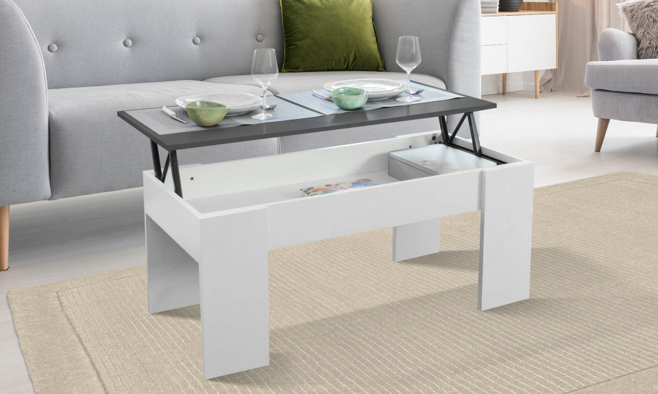 Table basse de salon avec plateau relevable petit modèle Salva